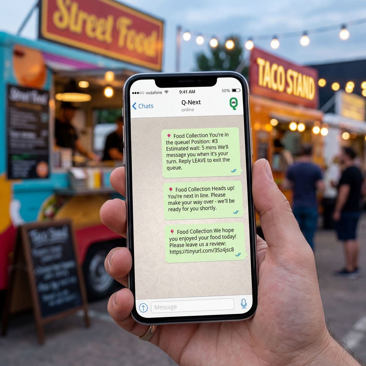 Customer using Q-Skip on their phone